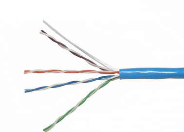 Le câble LAN Revêtu bleu d'en cuivre 4 réseau d'UTP Cat6 de paires câble 305m