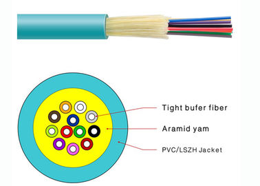 PVC ignifuge serré durable de câble optique de fibre de distribution de tampon revêtu