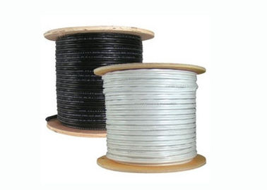 Câble coaxial de liaison de cuivre de CCS RG11 avec le câble en acier de messager tressage en aluminium de 60% et de 40%